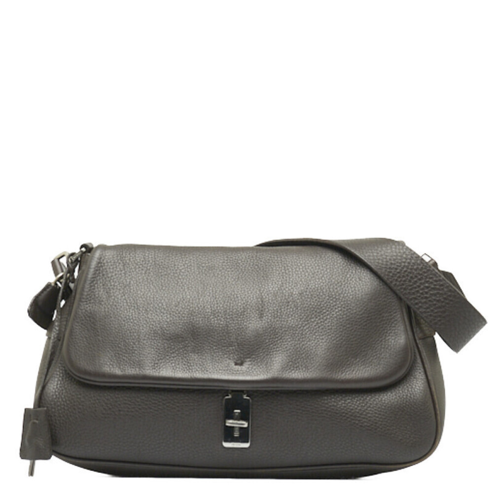 Prada Turnlock Hobo Bag Brown Leather